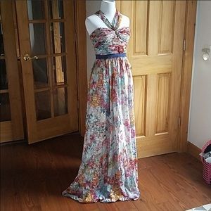 BCBG water color gown